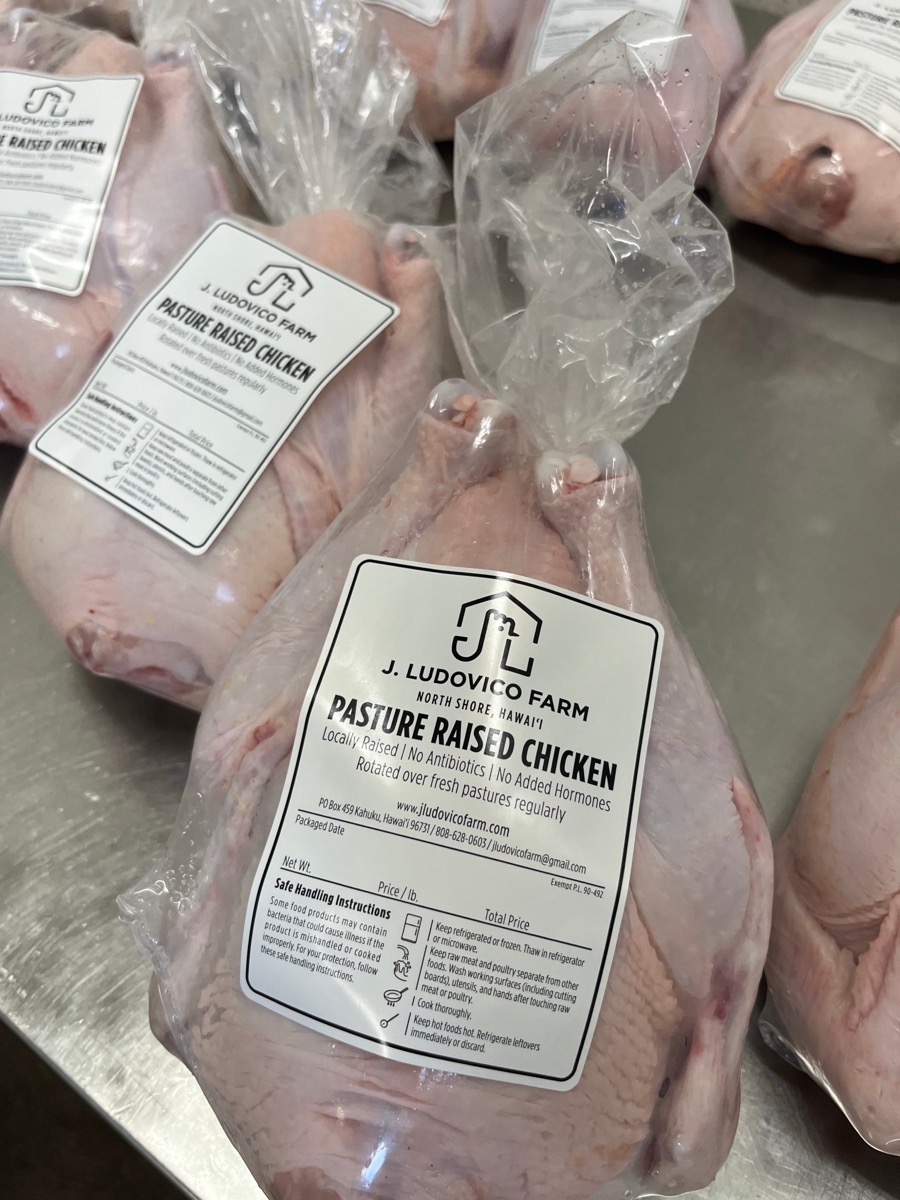 Pasture-raised chicken from J. Ludovico Farm